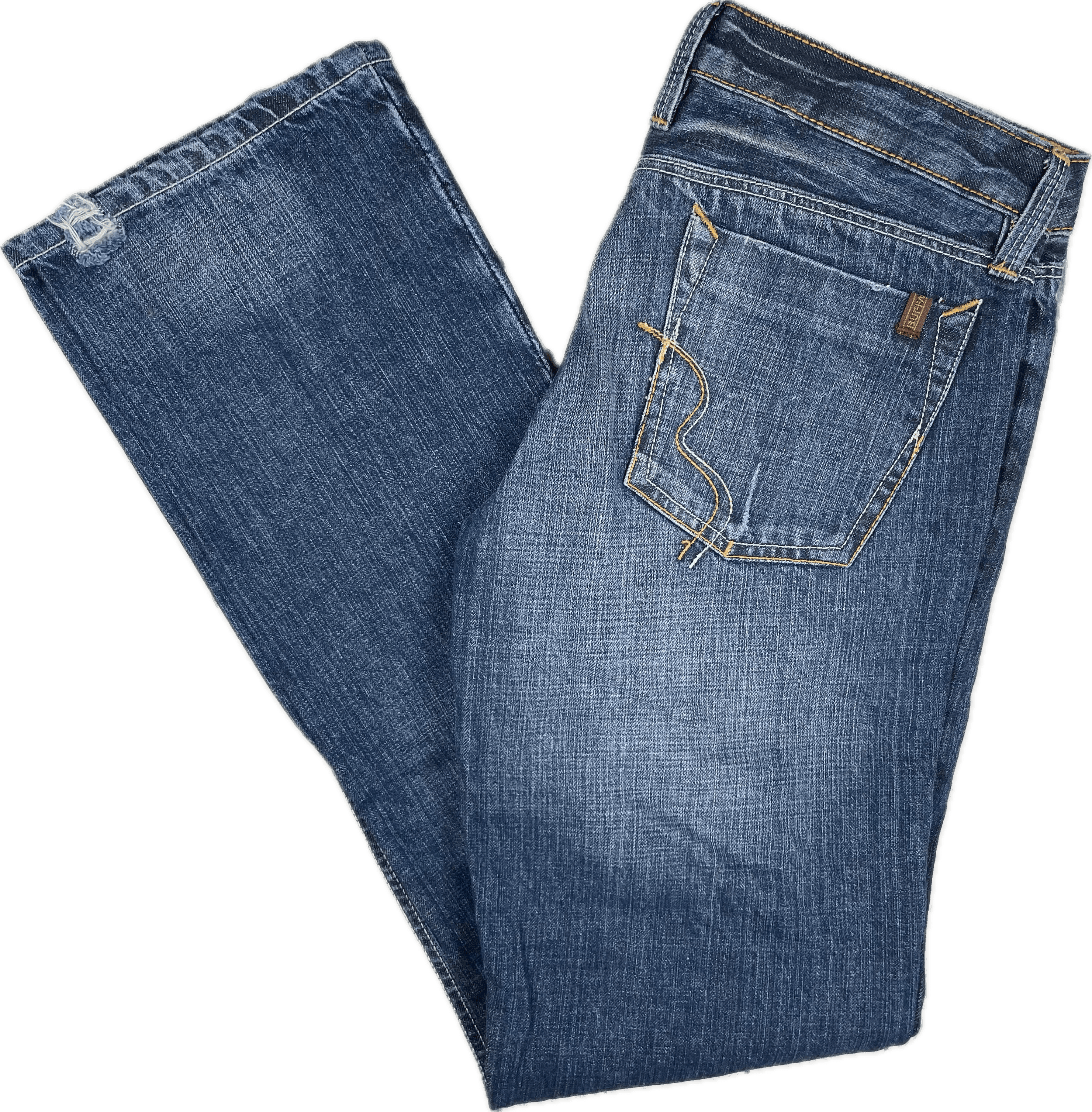 Jean Buffalo David Bitton Casey - Taille 32 X 28,5, Coupe Boot Cut, Denim Foncé