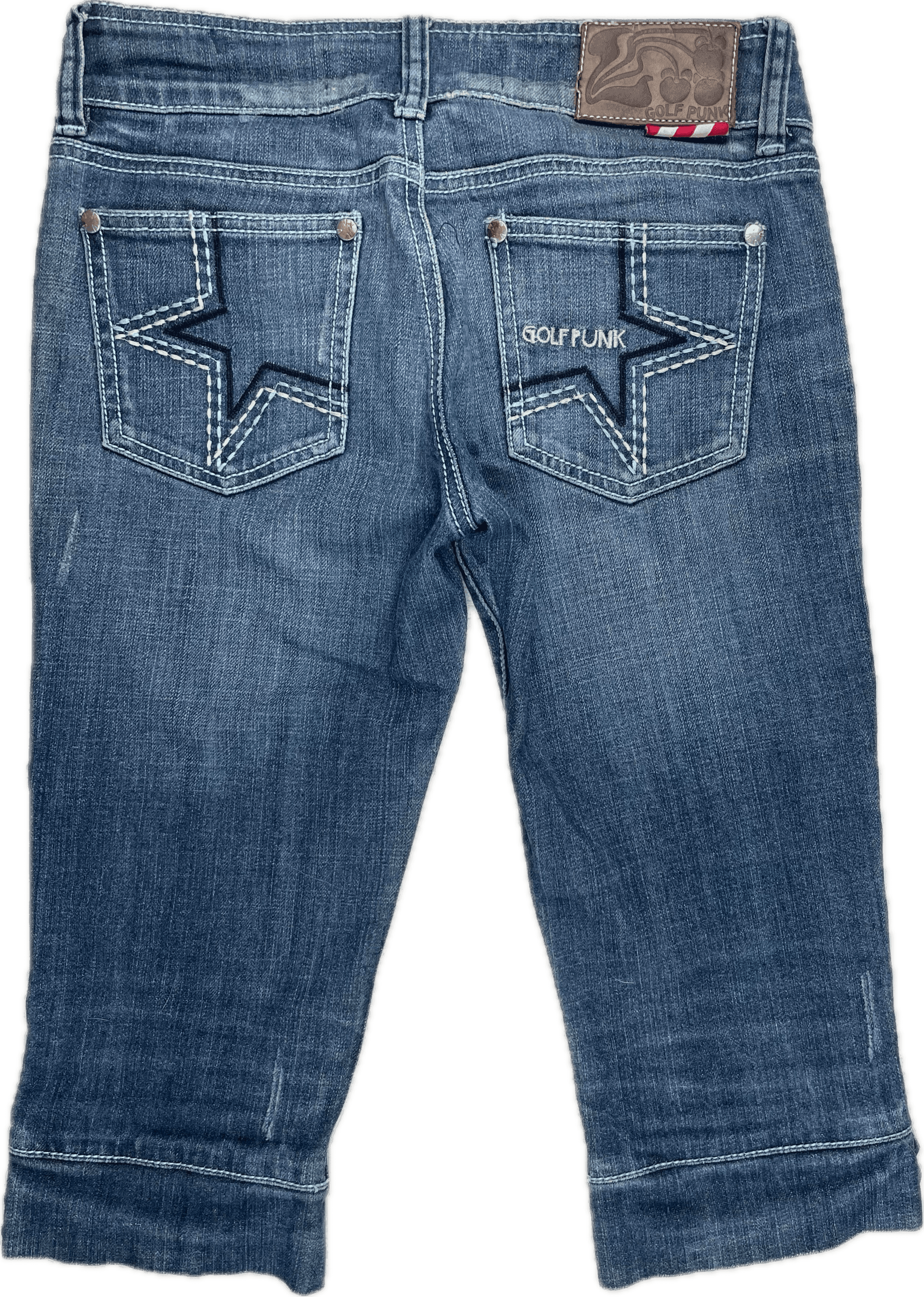 Vintage 90's Denim 'Spray On' Bermuda Shorts by Golf Punk- Size