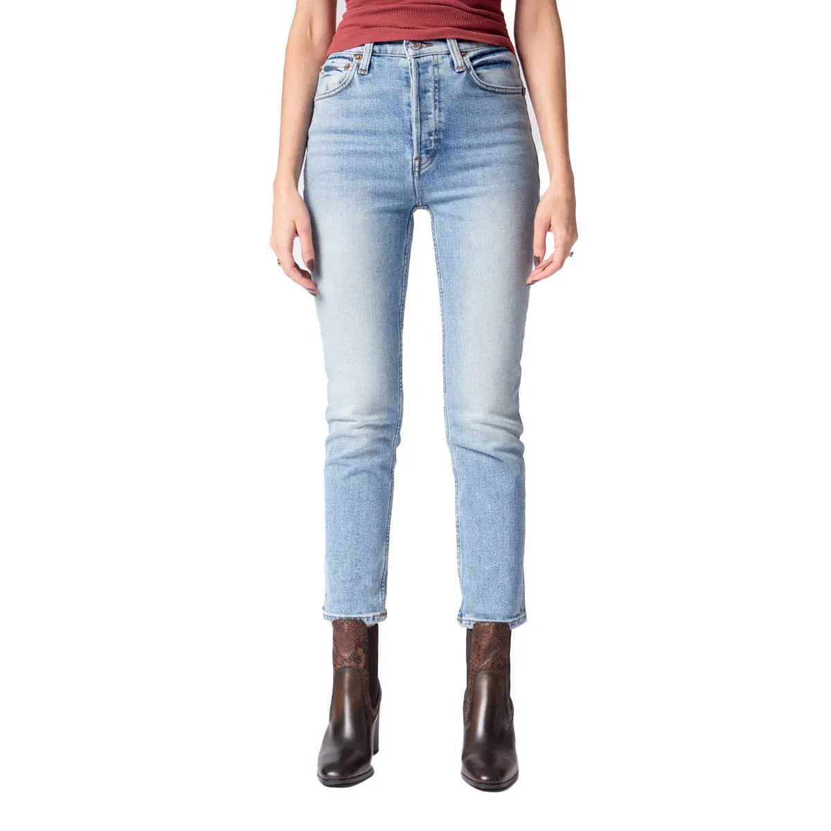 Re Done 90s High Rise Ankle Crop Jeans
