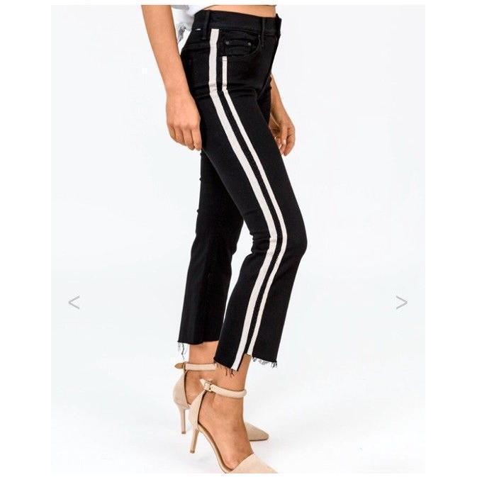 MOTHER Insider Crop Step Fray Black Jeans In Guilty Racer top 25