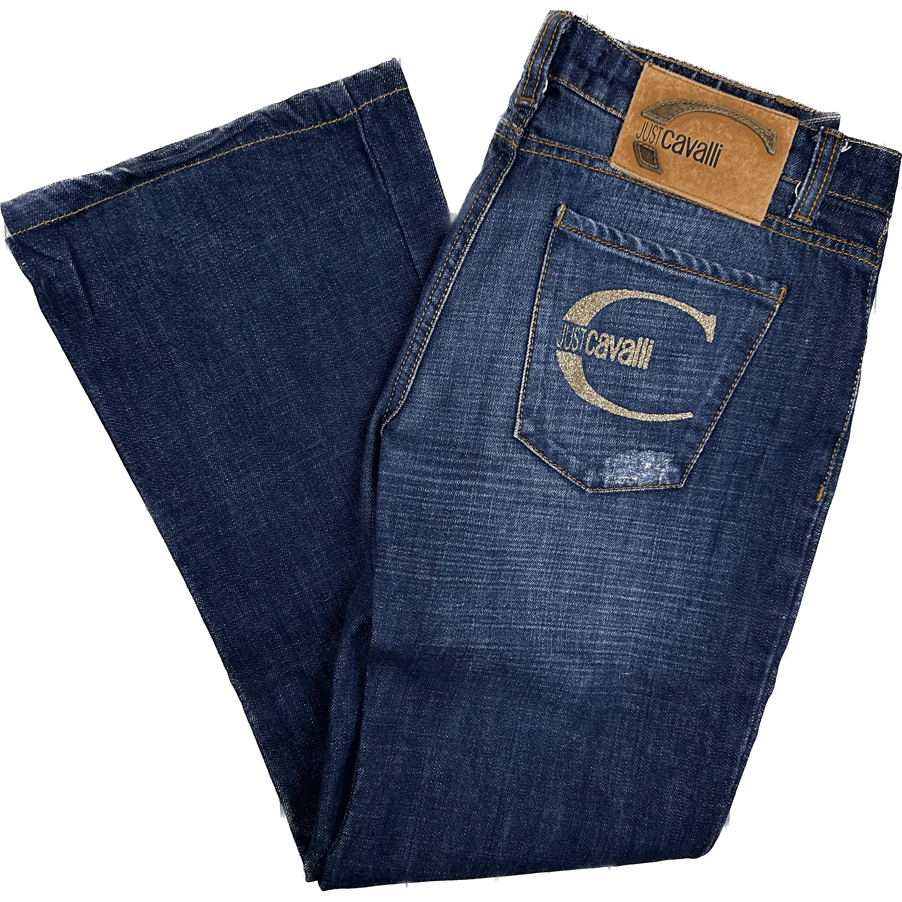 Just Cavalli Italian Ladies Distressed Boot Cut Jeans - Size 30