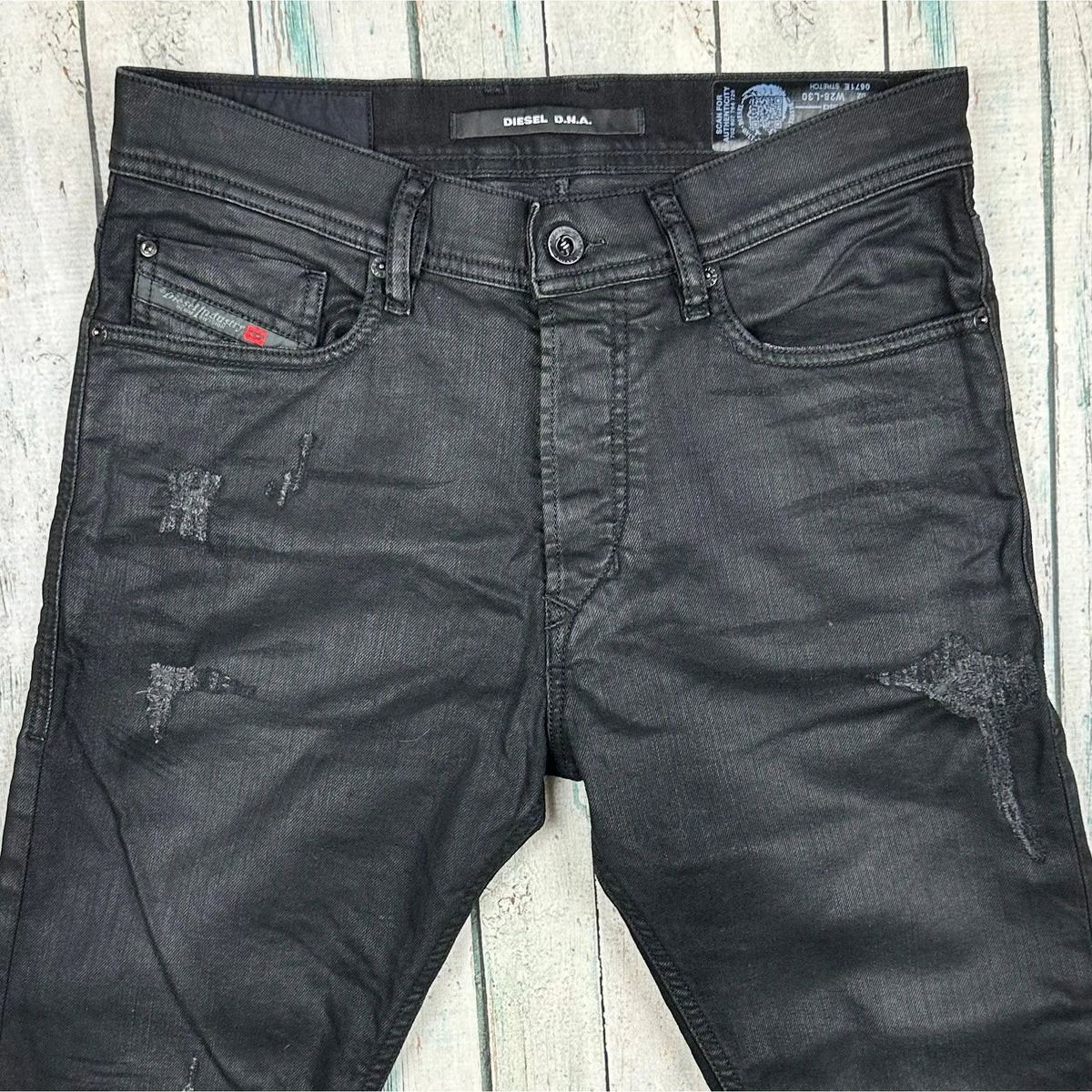 Diesel D.N.A Mens 'Tepphar' Slim Carrot Black Jeans - Size 28/30