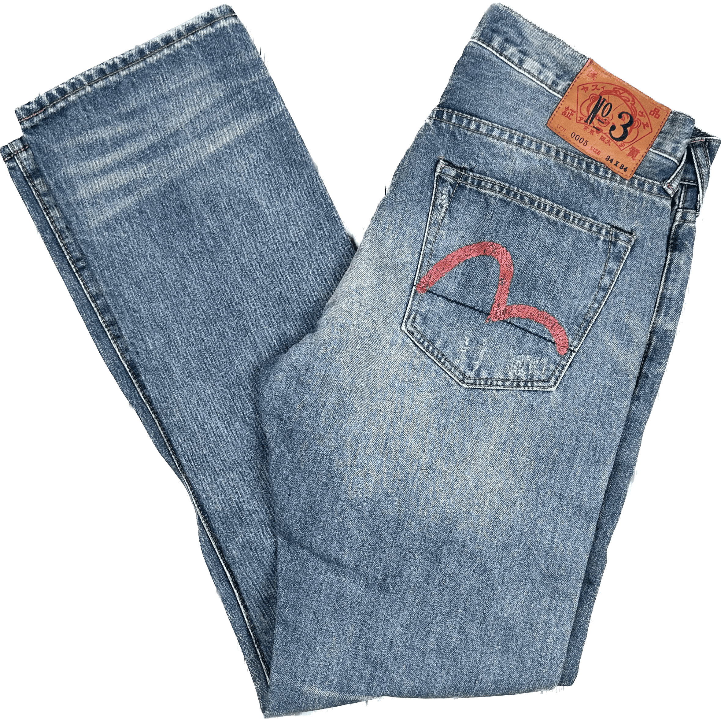 Evisu Japan - Straight Leg Logo Pocket Jeans - Size 34 – Jean Pool