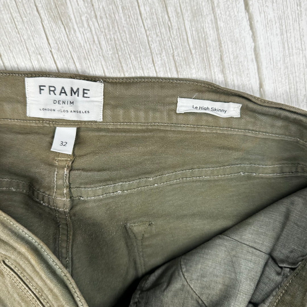 Frame Denim 'Le High Skinny' Army Green Jeans -Size 32