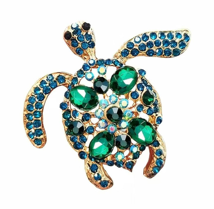 Green Turtle Sparkle Brooch