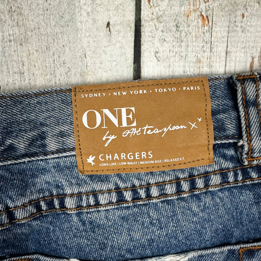 One Teaspoon 'Chargers' Destroyed Denim Shorts - Size 26" - Jean Pool
