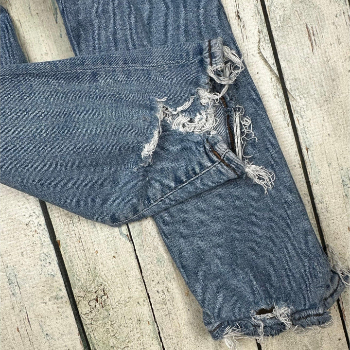 AGOLDE Chewed Hem Mid Rise Skinny Jeans- Size 28 - Jean Pool