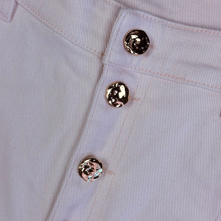 Acler Exposed Button Ivory High Rise Jeans -Size 12