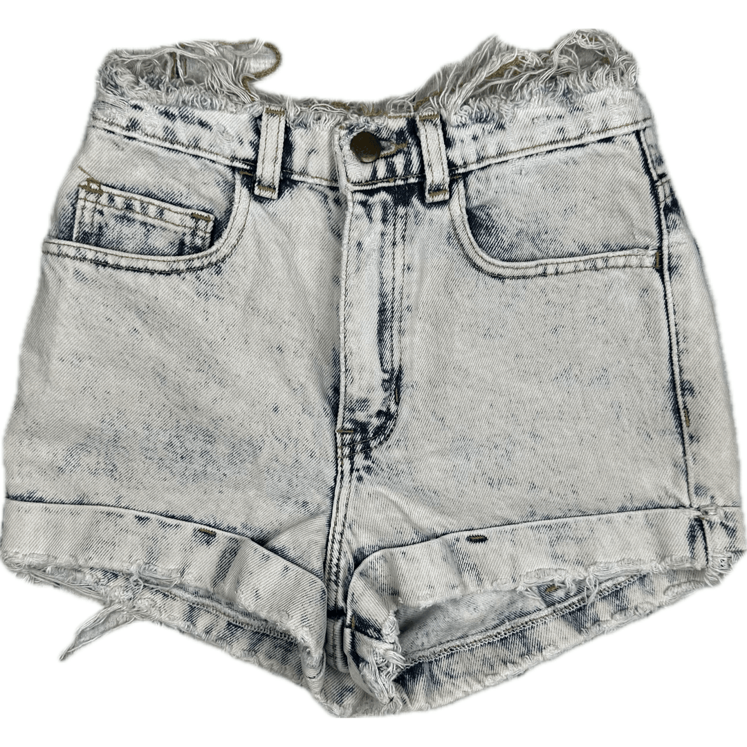 American Apparel Ladies Denim Acid Wash Shorts - Size 24" - Jean Pool