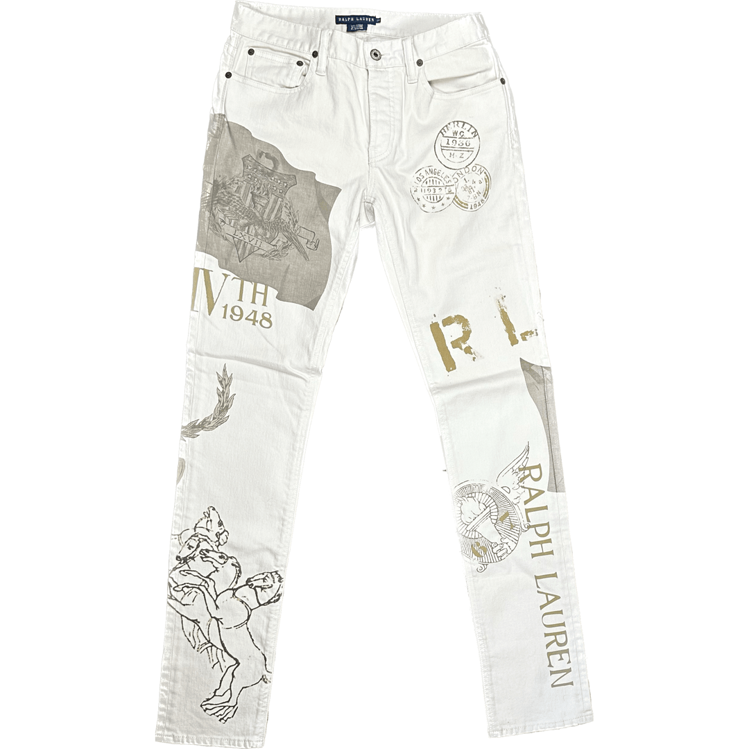 Ralph Lauren 'Thompson 650' Logo Print Jeans - Size 28 - Jean Pool