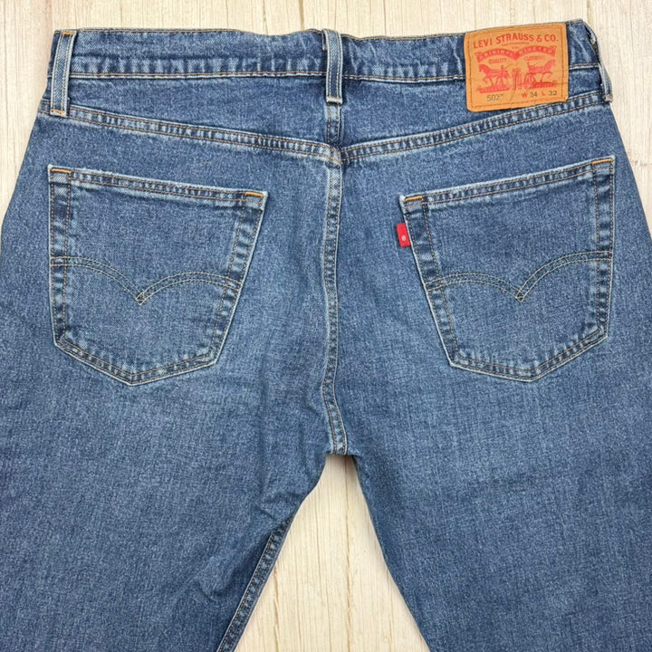 Levis 502 Zip Fly Mens Straight Fit Jeans - Size 34