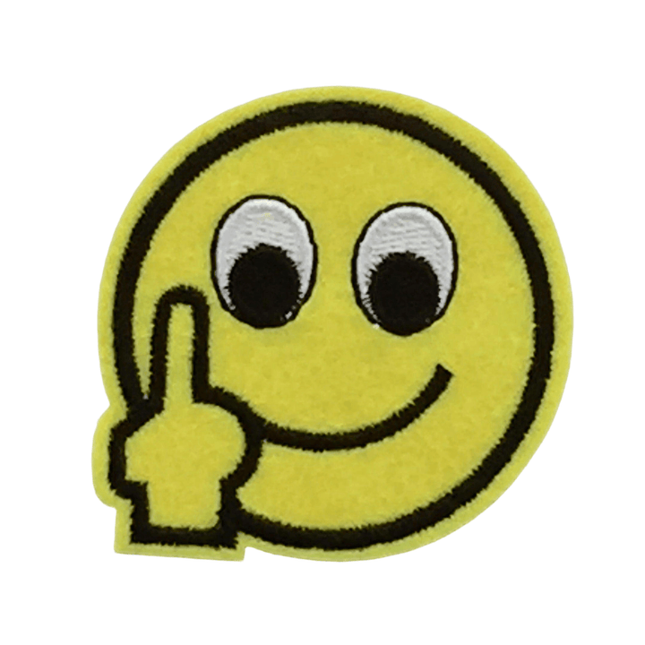 Up yours Emoji- Embroidered Cloth Patch