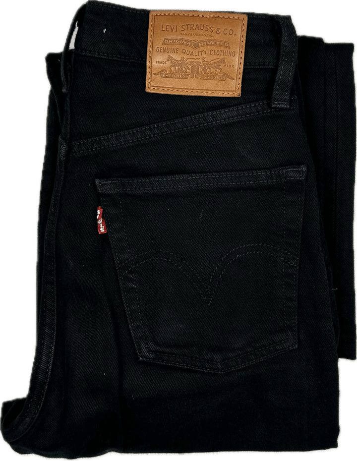 Levis Ladies Black ‘Ribcage Straight’ Jeans  - Size 24S