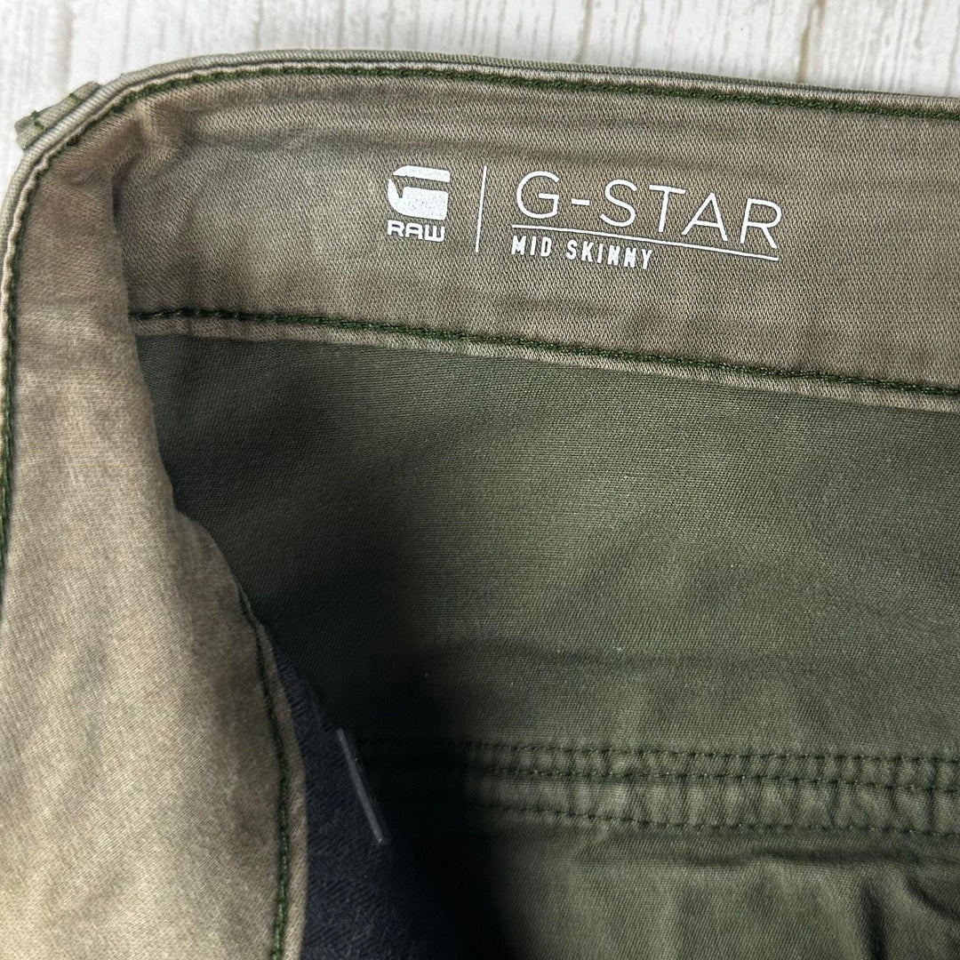 G Star RAW Womens 'Rovic Mid Skinny' Khaki Jeans -Size 27