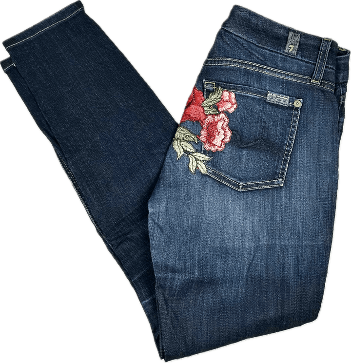 7 for all Mankind 'Gwenevere' Floral Patch Jeans - Size 26