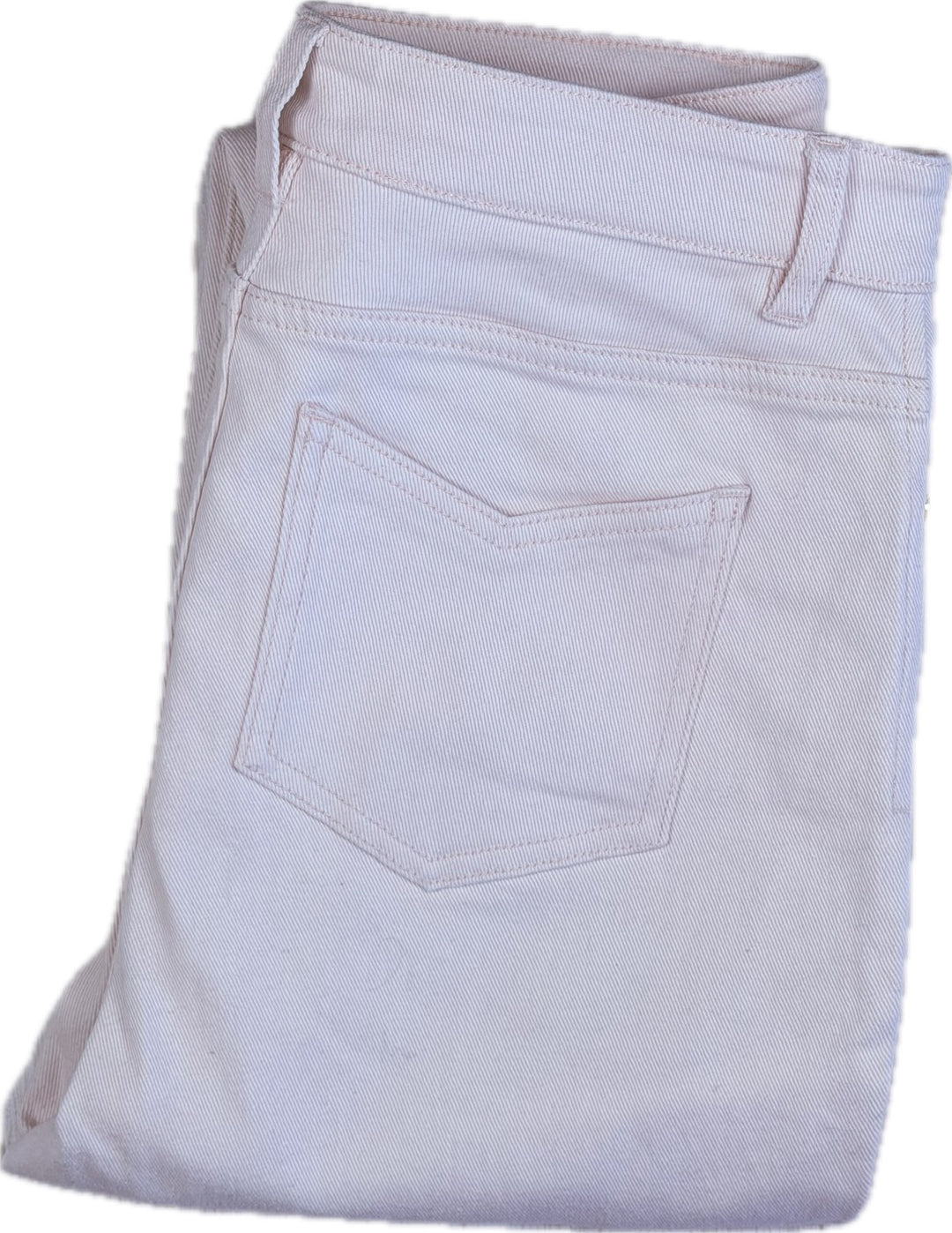 Acler Exposed Button Ivory High Rise Jeans -Size 12