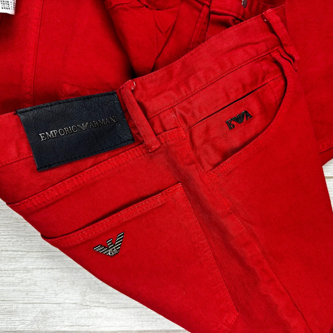 Emporio Armani  'Robert' Super Slim Red Jeans -Size 34