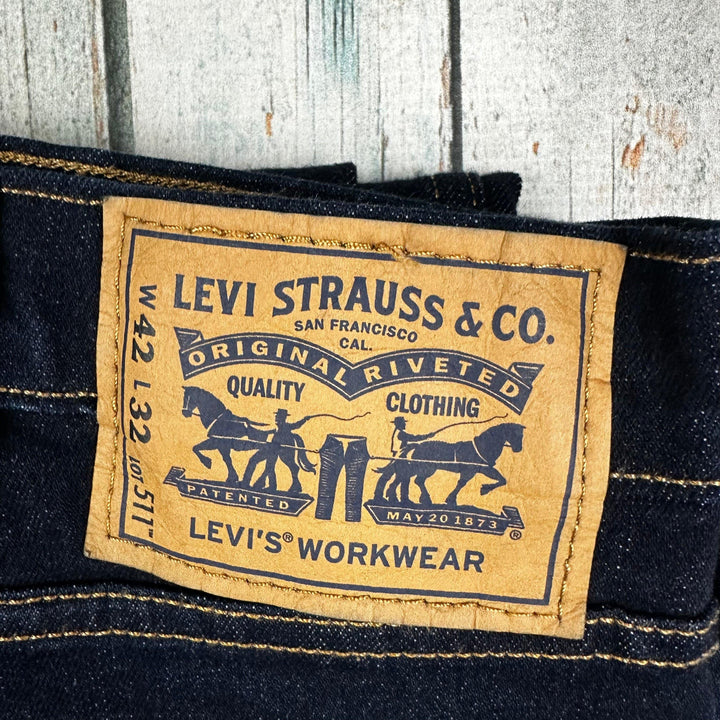 Levis 511 Workwear Straight Leg Denim Jeans - Size 42/32 - Jean Pool
