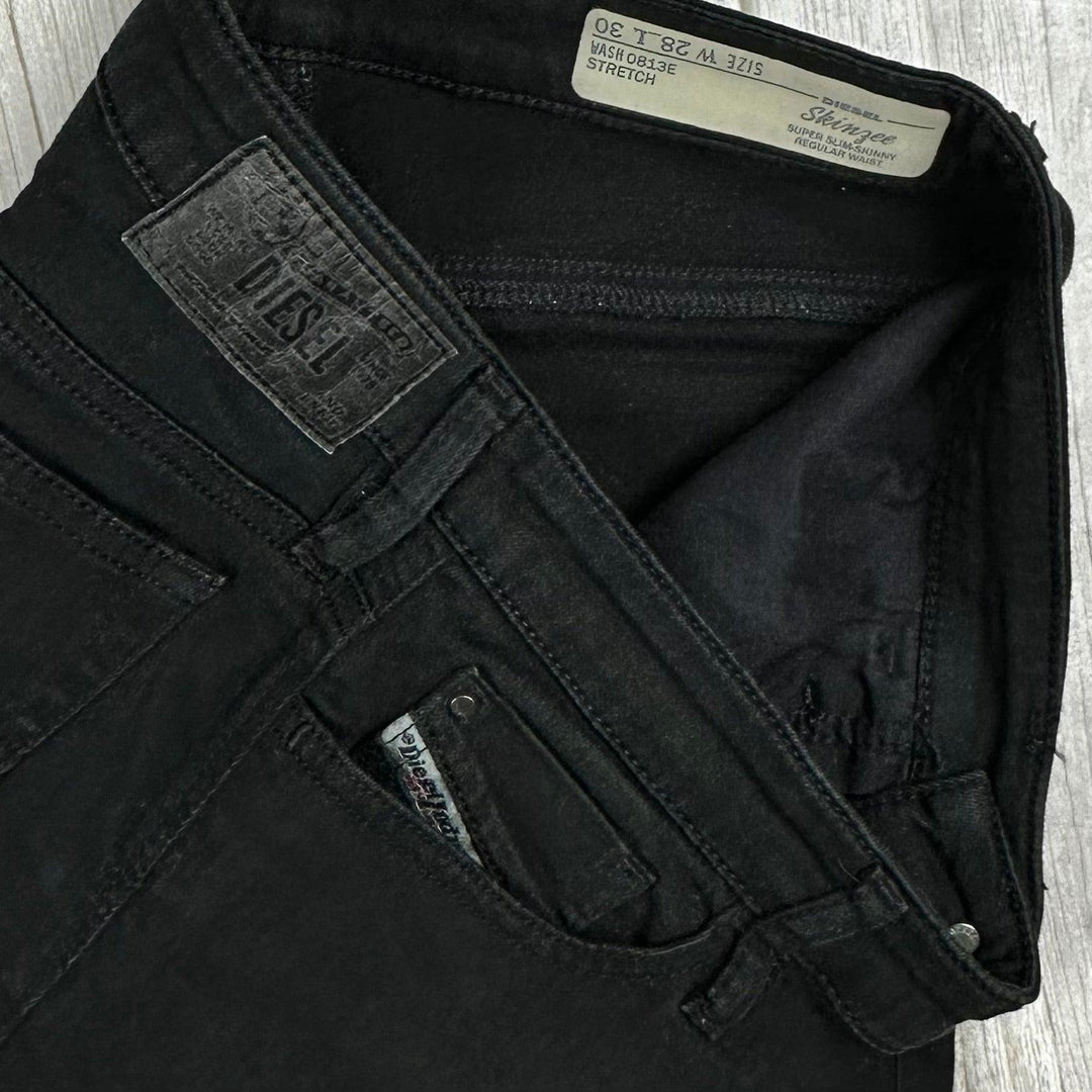 Diesel Denim 'Skinzee' Super Skinny Black Jeans -Size 28/30