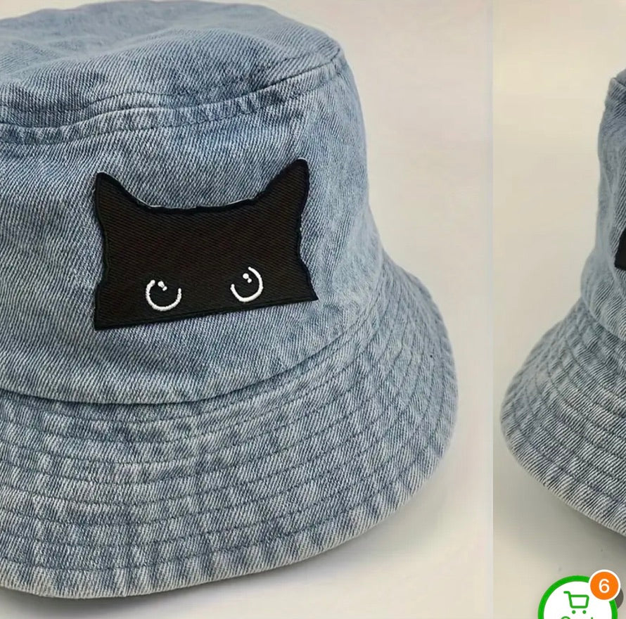 Peeking Black Cat- Embroidered Cloth Patch