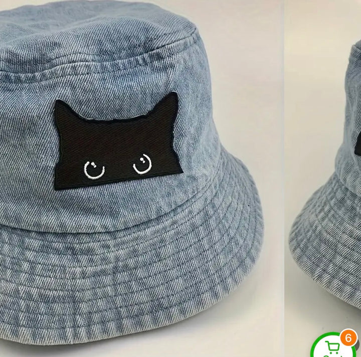 Peeking Black Cat- Embroidered Cloth Patch