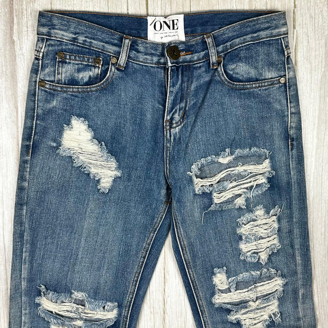 One Teaspoon Ladies Destroyed 'Awesome Baggies' Jeans - Size 24