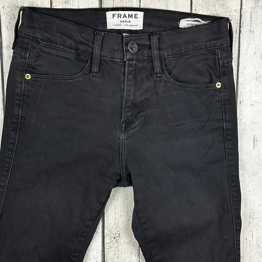 Frame Denim 'Le High Skinny' Black Stretch Jeans -Size 24 or 6 AU - Jean Pool