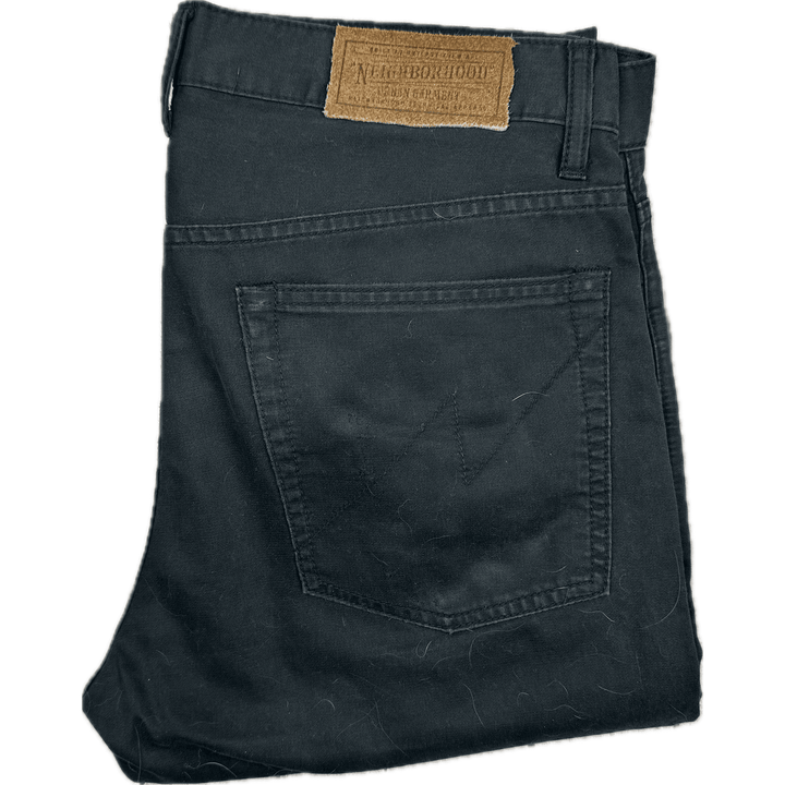 Neigborhood Japan Black 'Deep Narrow Pique' Jeans -Size 34 - Jean Pool