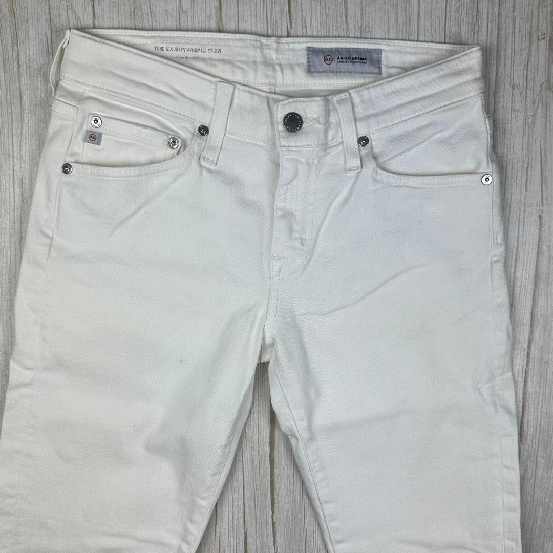 AG Adriano Goldschmied 'Ex-Boyfriend Slim' White Jeans - Size 25R