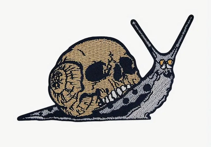 Smail with Skull Shellr-  Embroidered Iron On Patch