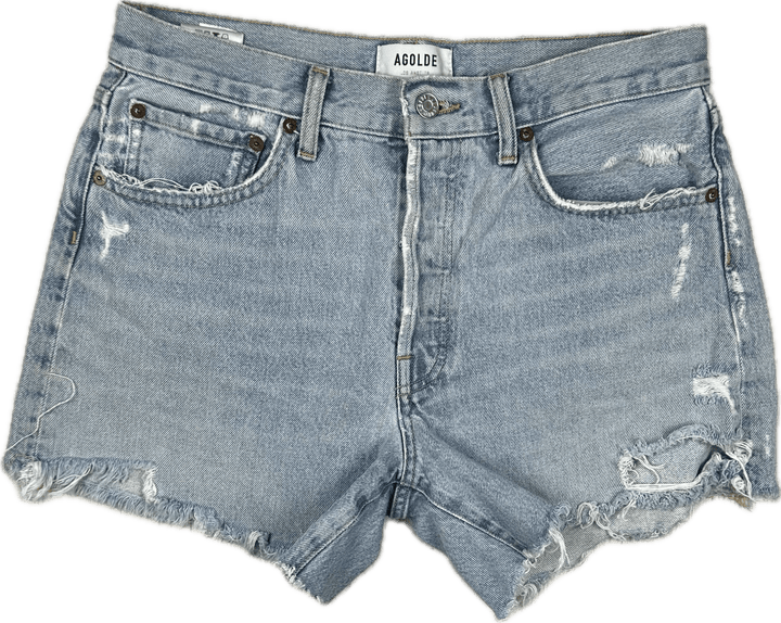 AGOLDE 'Parker Long' Boyfriend Denim Shorts- Size 28