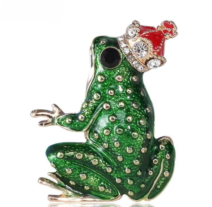 Frog Prince Enamel & Sparkle Brooch