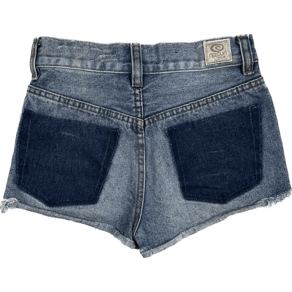 Rip Curl Distressed Denim Shorts - Size 24 - Jean Pool
