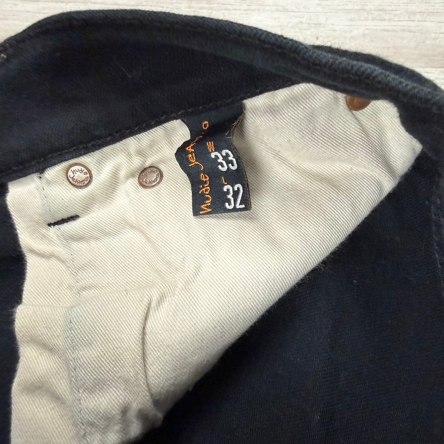 Nudie 'Lean Dean' Dry Everblack Wash Organic Cotton Jeans- Size 33/30
