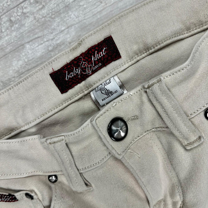 Baby Phat Y2K Beige Logo Pocket Crop Jeans- Size 30 - Jean Pool