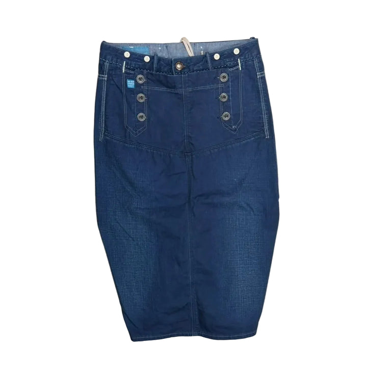 GStar Raw Navy Pencil Skirt Lace up Back