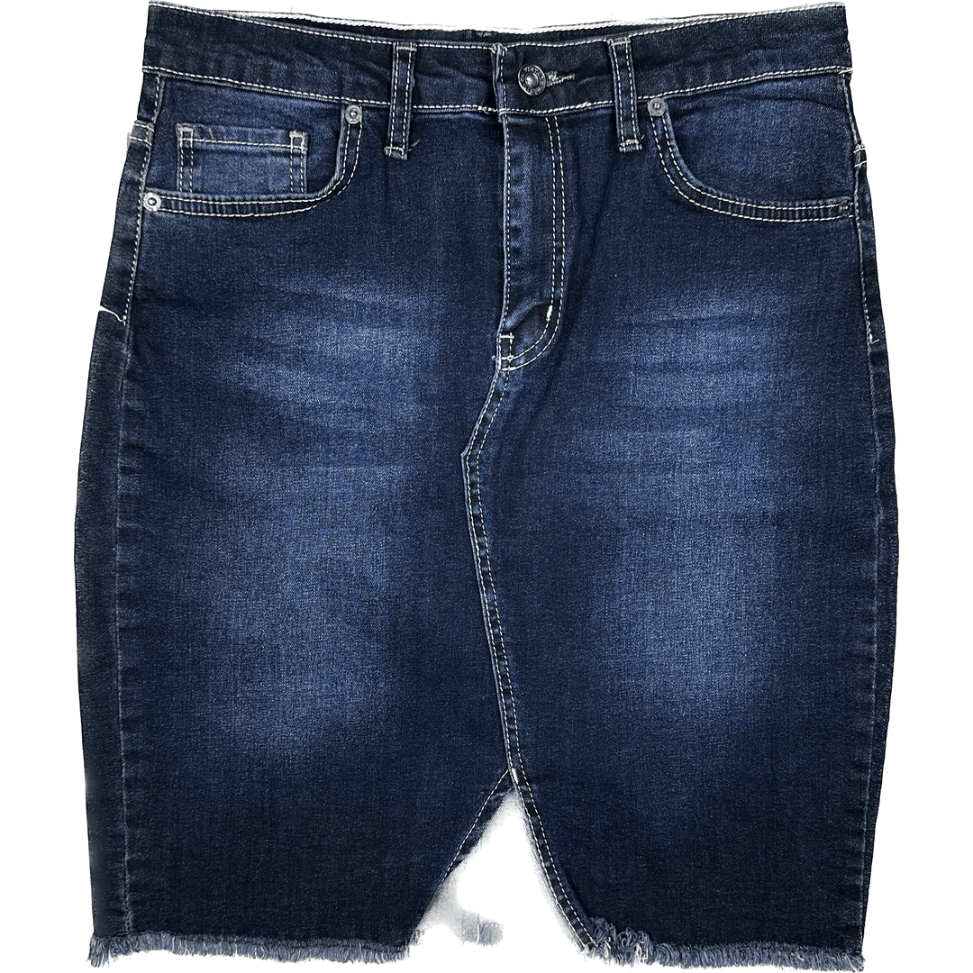 ONDI Dark Stretch Denim Skirt- Size 10 - Jean Pool