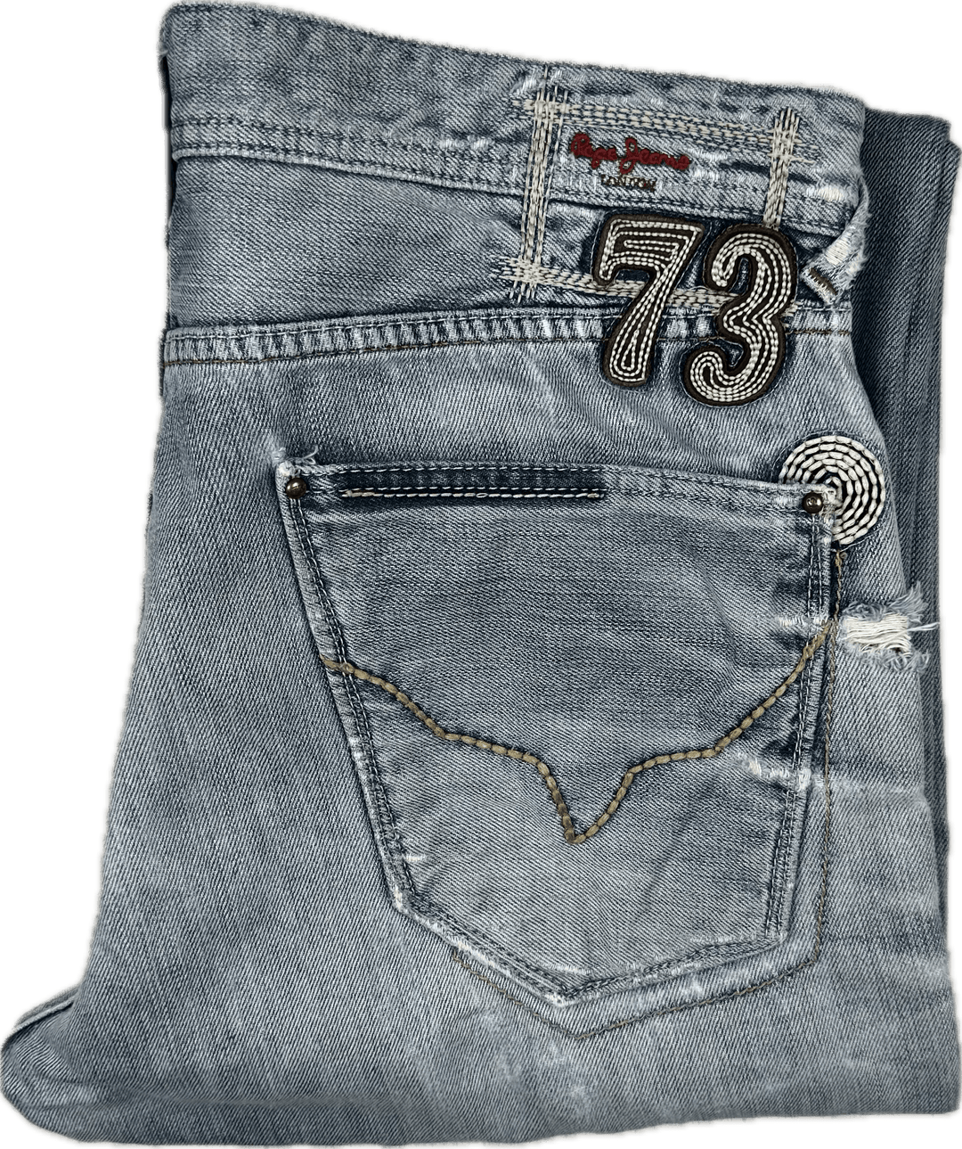 Pepe London Mens 'Havoc' Relaxed Logo Jeans- Size 34