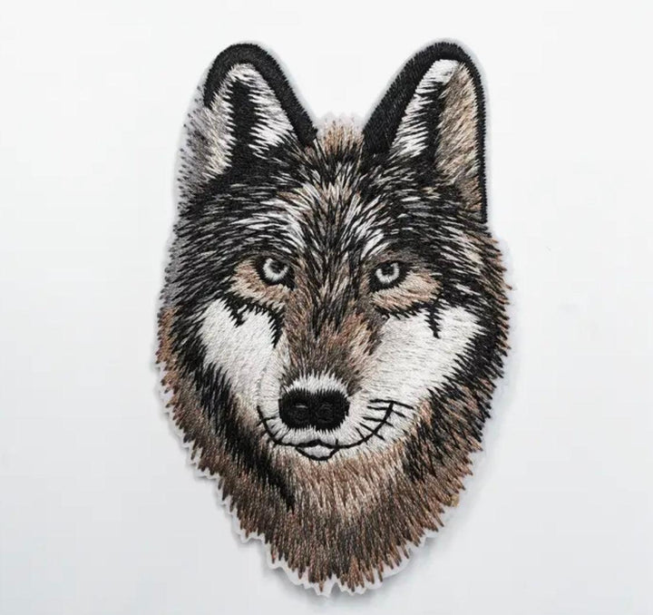 Wolves Head- Embroidered Cloth Patch