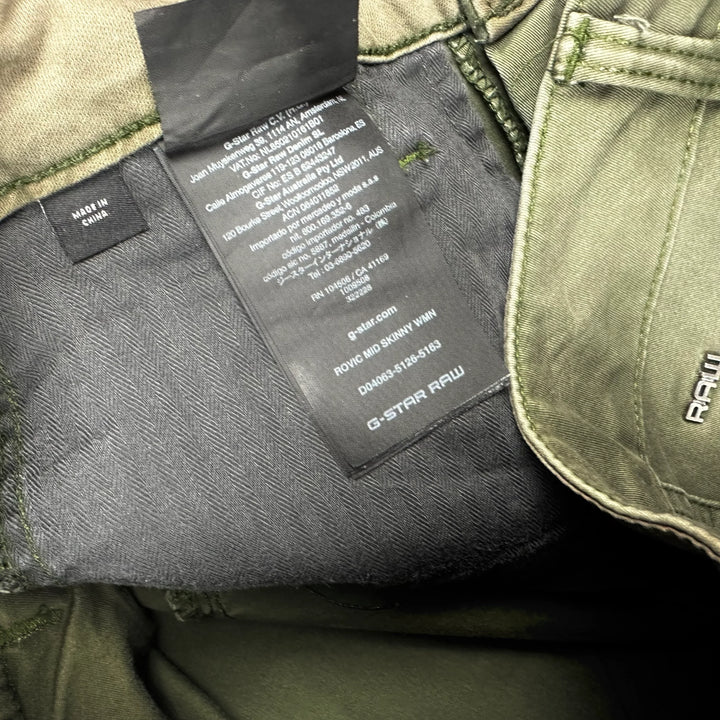 G Star RAW Womens 'Rovic Mid Skinny' Khaki Jeans -Size 27