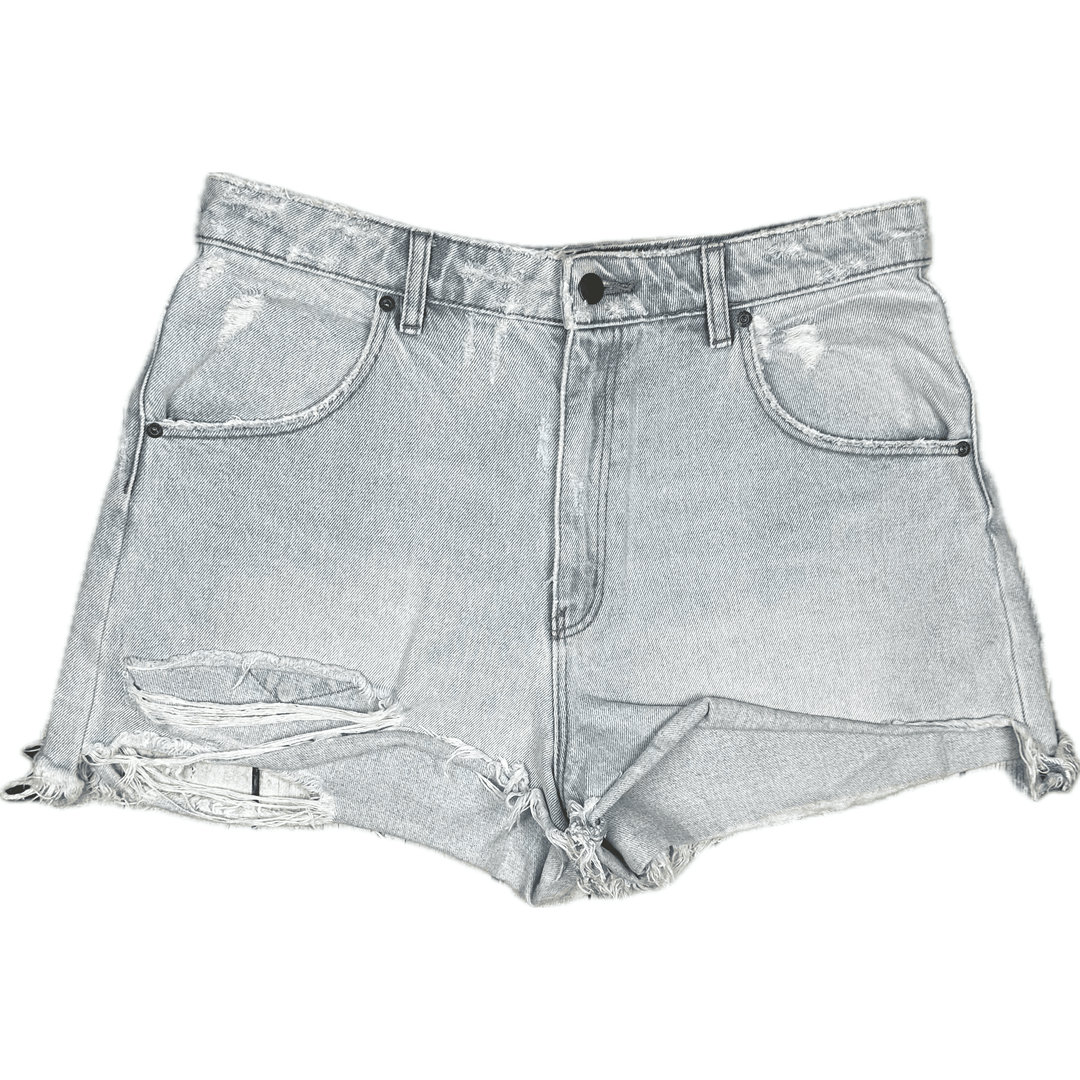 Rollas Dusters Denim Distressed Denim Shorts Size 14 Jean Pool