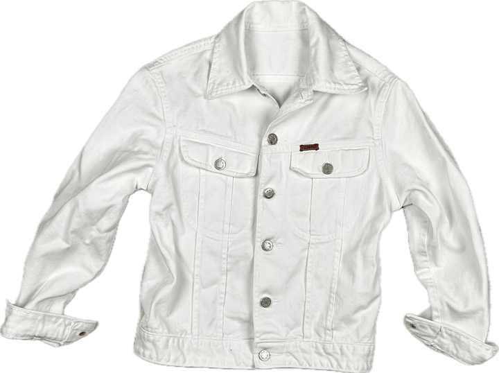 AMCO Vintage 1970's White Tattoo Print Denim Jacket - Size XS