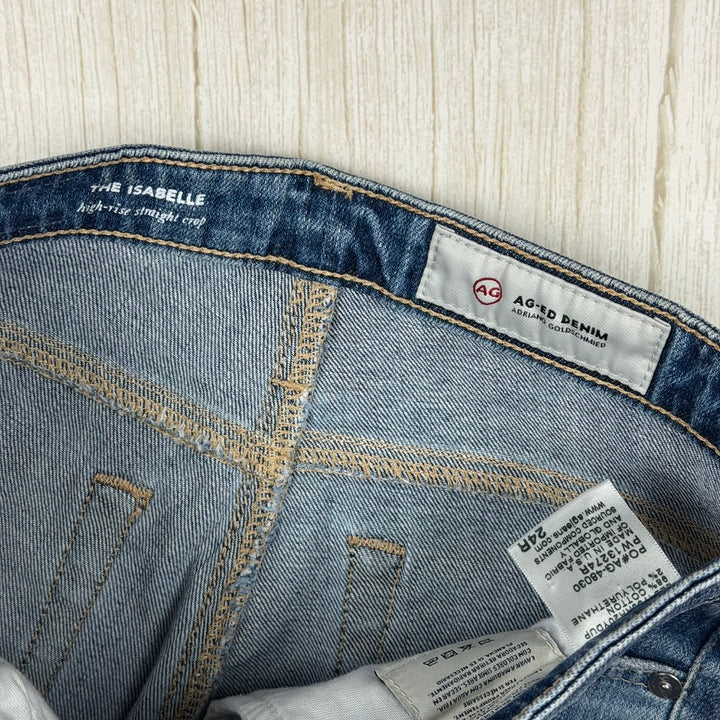 AG Adriano Goldschmied 'The Isabelle' High Rise Straight Crop Jeans- Size 24R