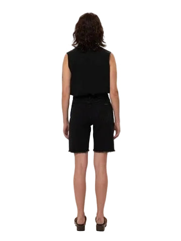 NWT-  Nudie 'Maud' Black Stone Wash Longline Shorts- Size 25
