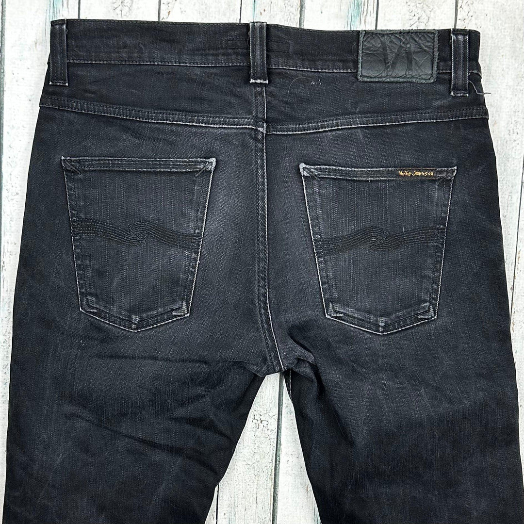 Nudie 'Lean Dean' Dry Cold Black Wash Organic Cotton Jeans- Size 32 - Jean Pool
