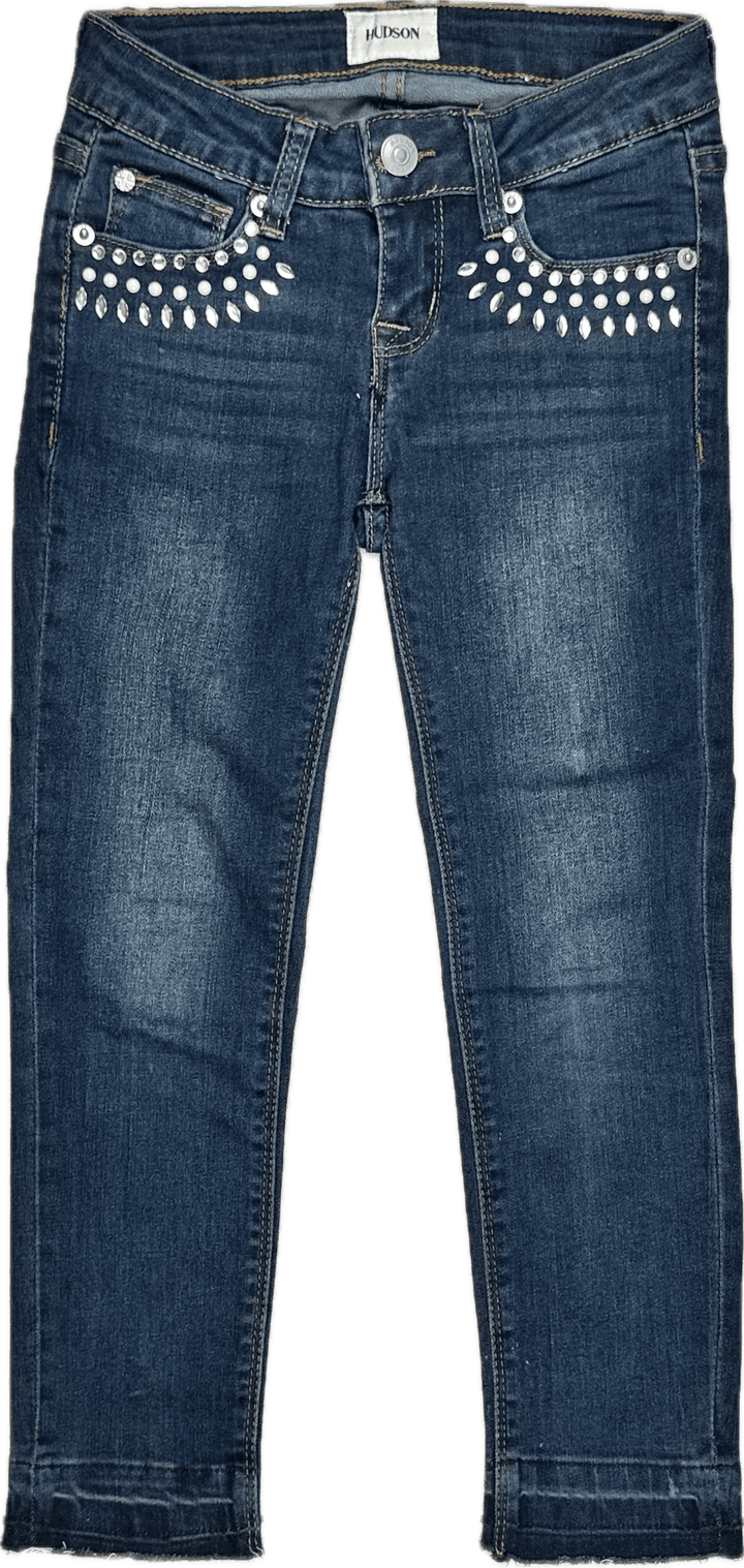 Hudson USA Girls Mid Rise Skinny Jewelled Jeans - Size 6Y - Jean Pool