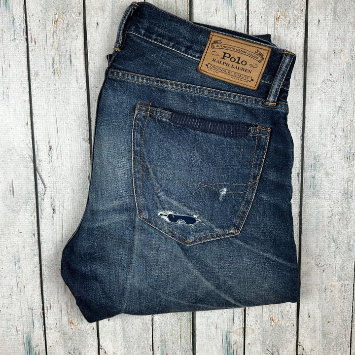 Polo by Ralph Lauren Men's 'Varick Slim Straight' Patch Denim Jeans - Size 32/32 - Jean Pool