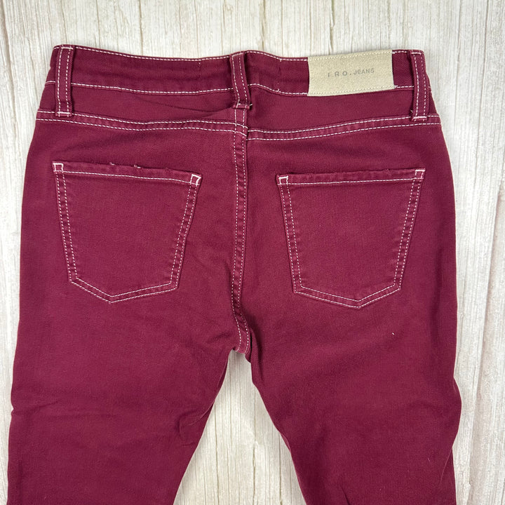 NWT- IRO France Ladies Wine Red Slim Fit Jeans- Size 27