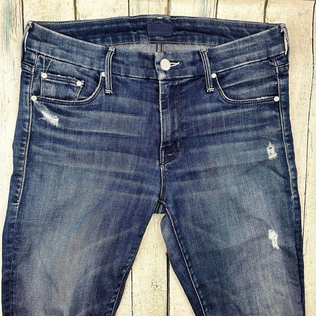 Mother 'The Looker' Dark Graffiti Distressed Skinny Jeans - Size 27 - Jean Pool