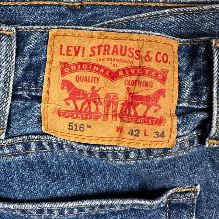 Levis 516 Straight Leg Denim Jeans - Size 42/34 - Jean Pool